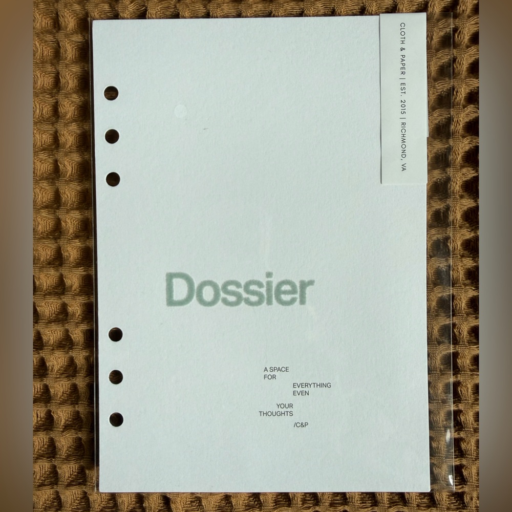 Cloth & Paper Dossier Dashboard A5